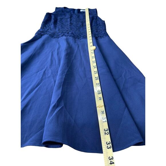 Alannah Hill Navy Blue Lace Silk Fit & Flare Dress Cocktail Wedding - Size 6 - Picture 10 of 14